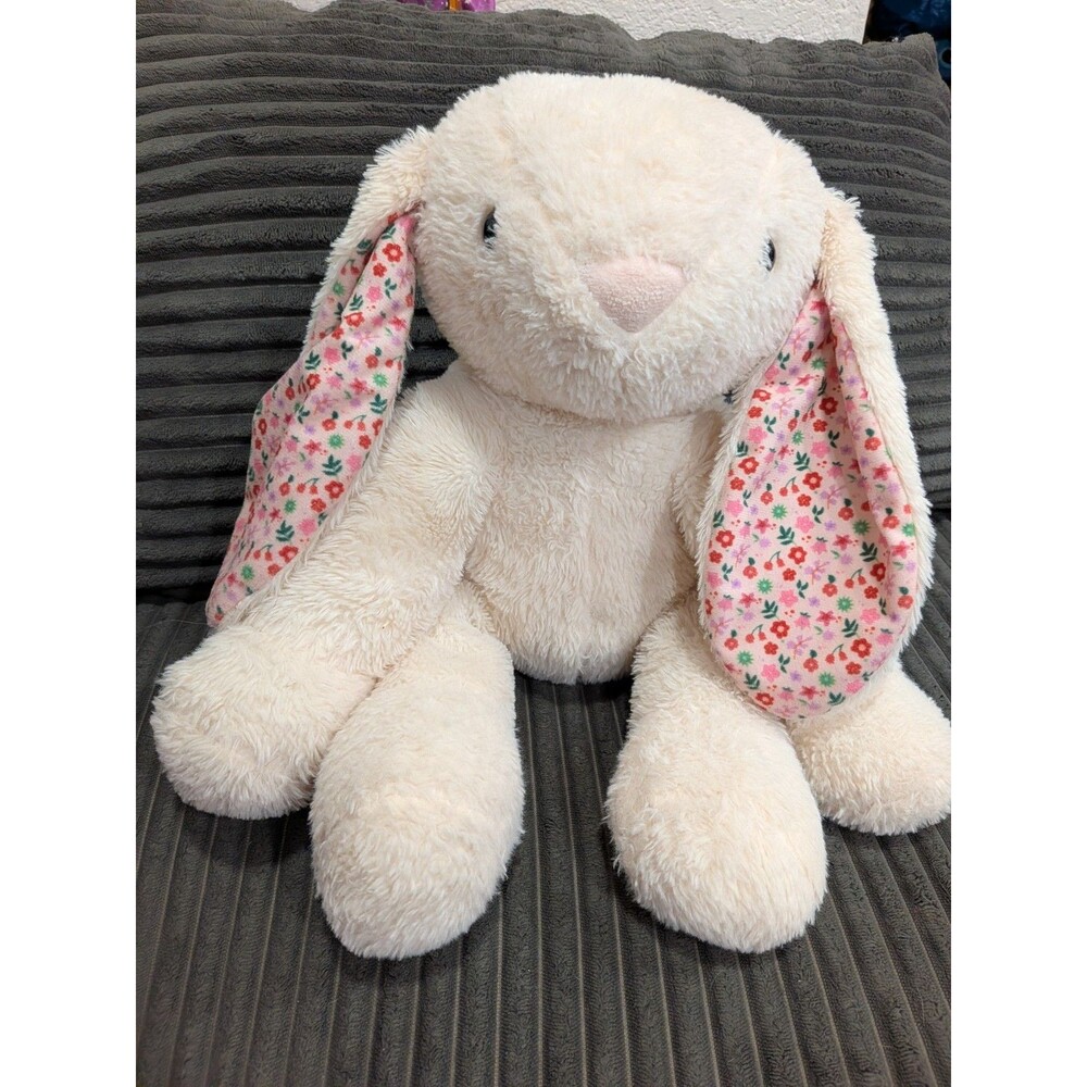 Inter-American Products 18" Cream Bunny Plush Floral Ears Easter Stuffed Anima